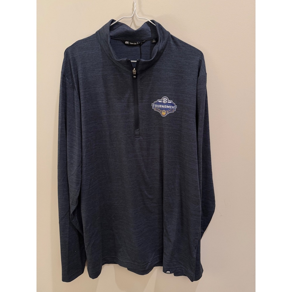 TravisMathew Men's XL SEC Tournament Blue Half Zip Pullover NWT Golf